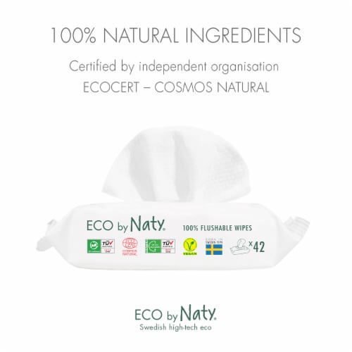 Eco by Naty Flushable Unscented Baby Wipes 504 Count Perspective: right