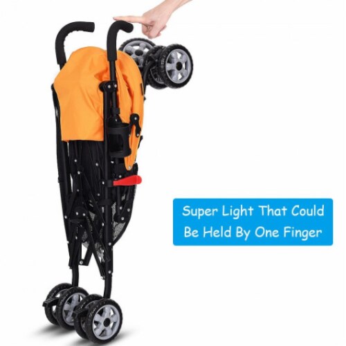 Hivvago Folding Lightweight Baby Toddler Umbrella Travel Stroller-Orange Perspective: right