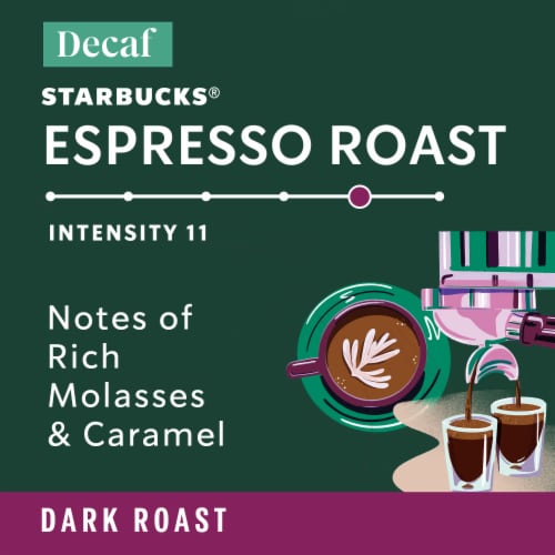 Starbucks Decaf Espresso Dark Roast Coffee Capsules for Nespresso Original Machines Perspective: right