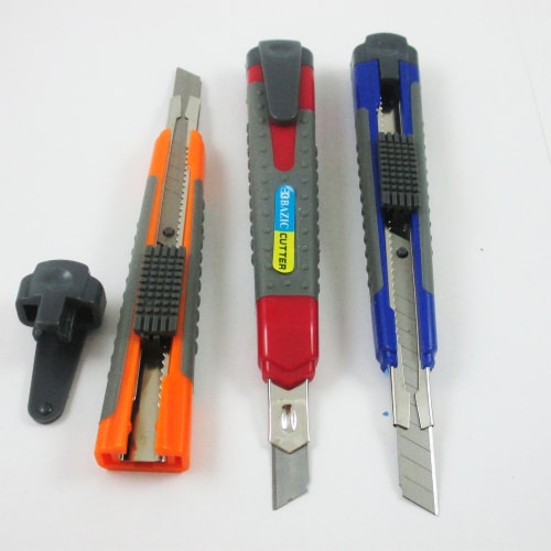 4 Utility Knife Box Cutter Retractable Snap Off Lock Razor Sharp Blade Tool ! Perspective: right