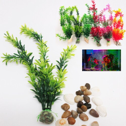 3 Pack Mixed Artificial Tank Grass Ornament Green Plant Aquarium Fish Decoration Perspective: right