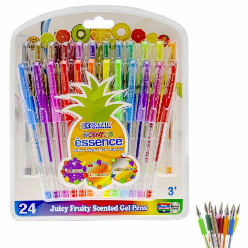 24 Pack Scented Gel Pens Multicolor Arts and Crafts Pen School Supplies All Ages Perspective: right