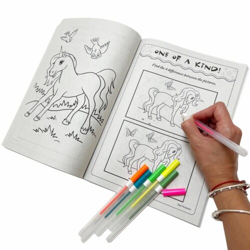 26Pc Activity Coloring Books Set Unicorn Glitter Gel Color Pens Kids  Drawing Kit, 1 - Foods Co.