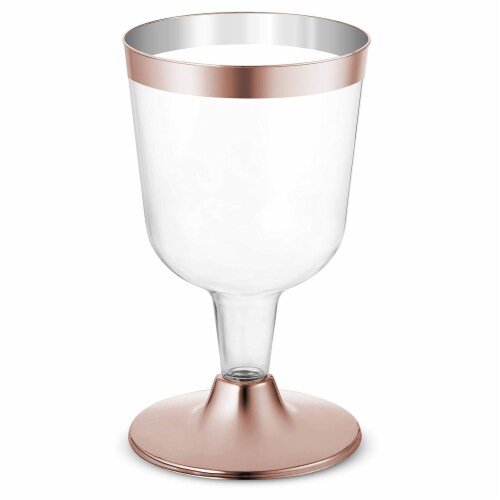 8 X Rose Gold Plastic Champagne Flute Disposable Wine Glass 5.5oz Wedding Party Perspective: right