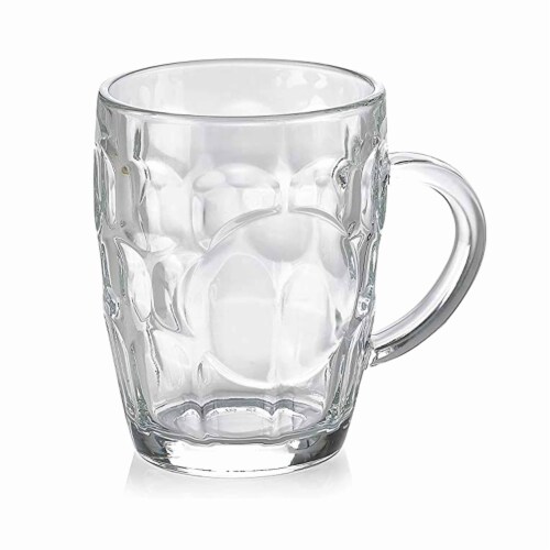 6 Pc Beer Glasses Glass Mug Pilsner Drink Cups Clear Coffee Tea Hot Cold 8.6Oz Perspective: right