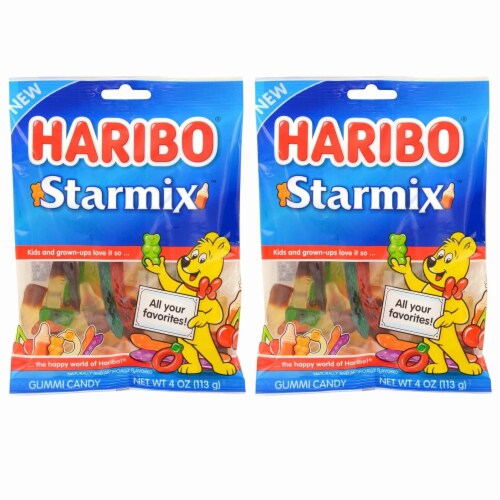2 Bags Haribo Starmix Gummies Gummy Soft Fruit Chewy Candy Gummi Treat 4oz Each Perspective: right