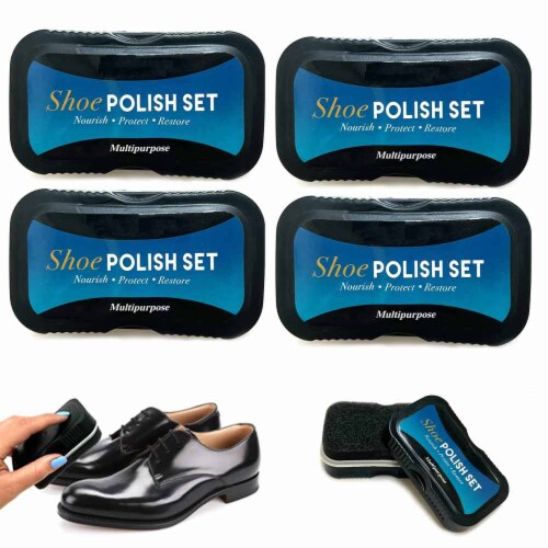 4 PC Shoe Polish Shine Sponge Cleaning Protector Leather Care Boots All Colors Perspective: right