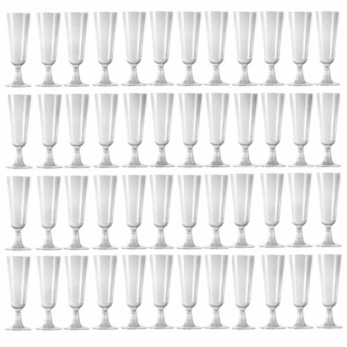 48 Pc Disposable Champagne Flutes Wine Mimosa Glasses Cups Brunch Party 4.7oz Perspective: right