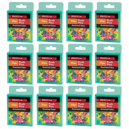 600 Pc Push Pin Thumb Tacks 7/8 Bulletin Cork Board Office Notes Assorted Color Perspective: right