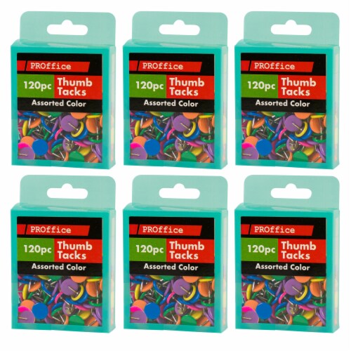720ct Multicolor Thumb Tacks 3/8 Round Flat Push Pin Cork Board Office Bulletin Perspective: right