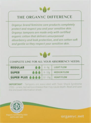 Organyc Regular Bio Based Compact Tampons Perspective: right