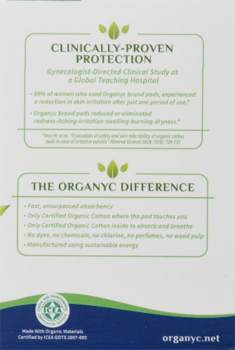 Organyc® Heavy Flow Night Cotton Pads Perspective: right