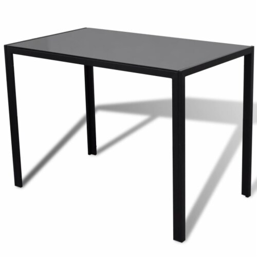 vidaXL Five Piece Dining Table and Chair Set Black and White Perspective: right