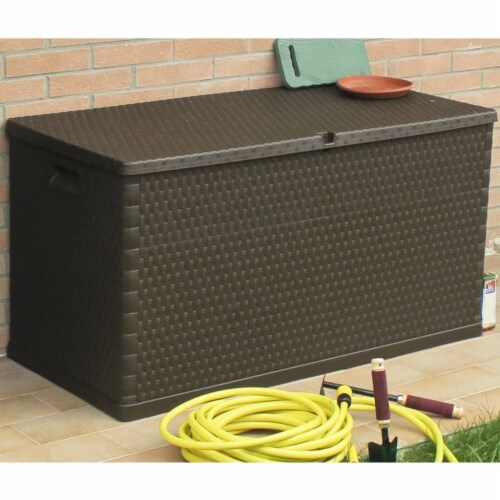 vidaXL Patio Storage Box Brown 47.2 x22 x24.8 PP Rattan Perspective: right