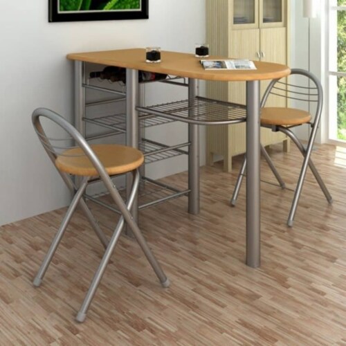 Kitchen/Breakfast Bar/Table and Chairs Set Wood Perspective: right