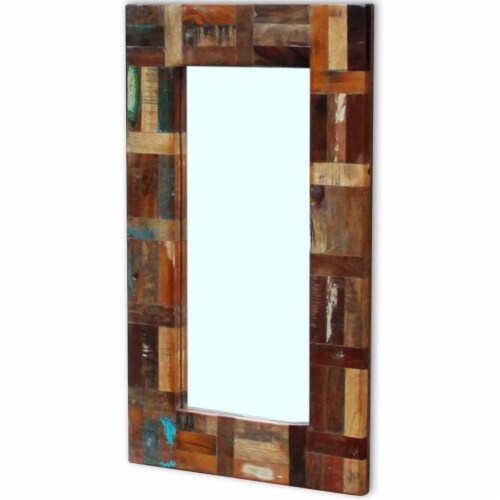 vidaXL Mirror Solid Reclaimed Wood 31.5 x19.7 Perspective: right