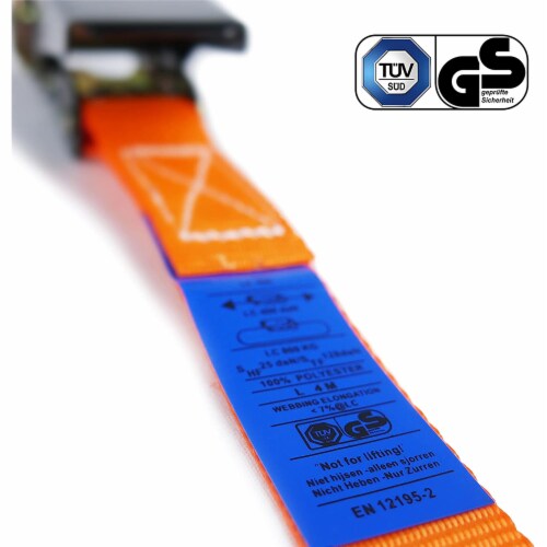 SafeStrap Orange 20ft Ratchet Straps - 3500lbs Capacity - Set of 4 Perspective: right