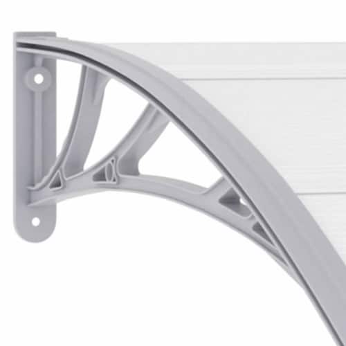 vidaXL Door Canopy Gray and Transparent 118.1 x31.5 PC Perspective: right