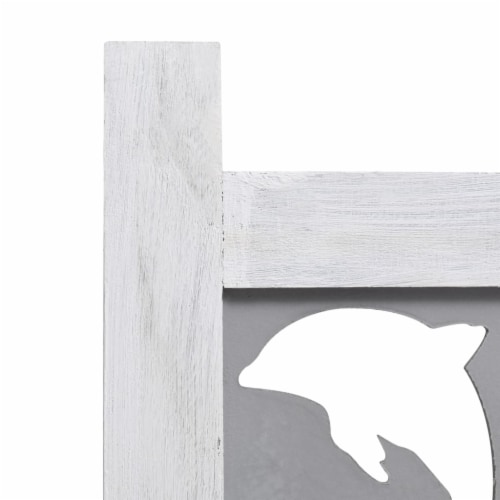 vidaXL 4-Panel Room Divider Gray 55.1 x65 Solid Wood Perspective: right