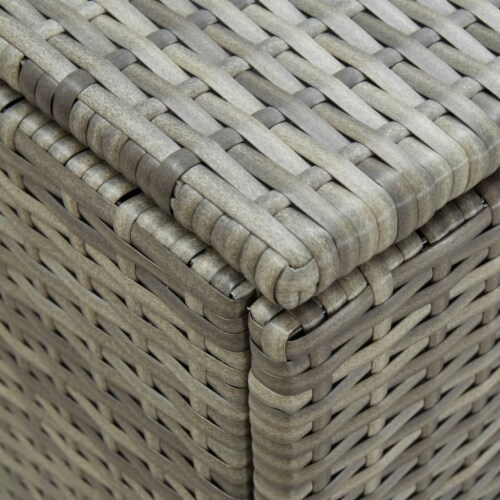 vidaXL Patio Storage Box Poly Rattan 70.9 x35.4 x27.6 Gray Perspective: right