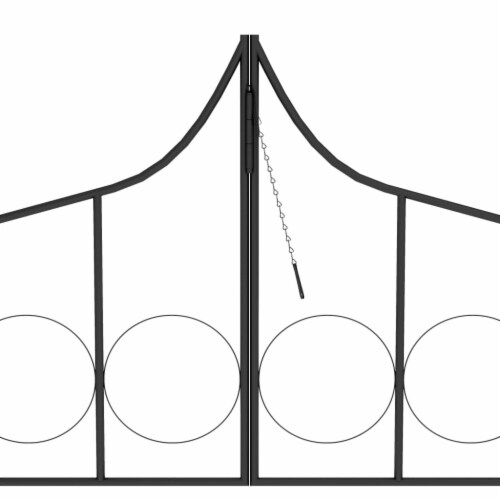 vidaXL Garden Arch with Gate Black 54.3 x15.7 x93.7  Iron Perspective: right