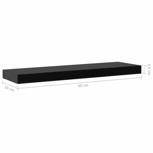vidaXL Floating Wall Shelves 2 pcs Black 23.6 x7.9 x1.5 Perspective: right