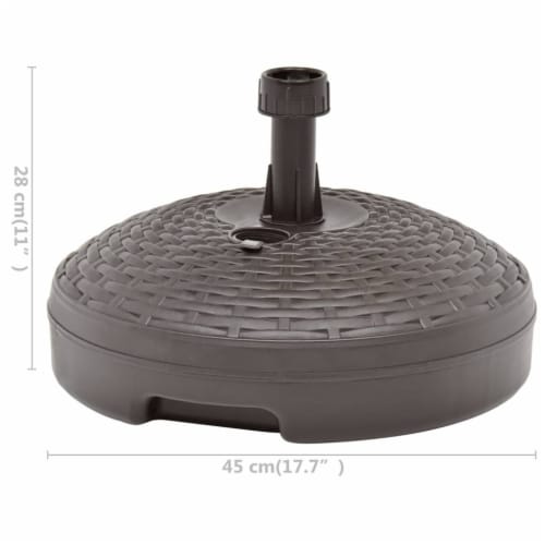 vidaXL Umbrella Base Sand/Water Filled 5.3 gal Brown Plastic Rattan Perspective: right