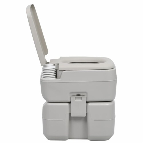 vidaXL Portable Camping Toilet Gray 5.3+2.6 gal Perspective: right