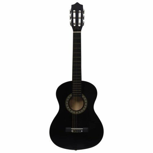 vidaXL 8 Piece Classical Guitar Beginner Set Black 1/2 34 Perspective: right