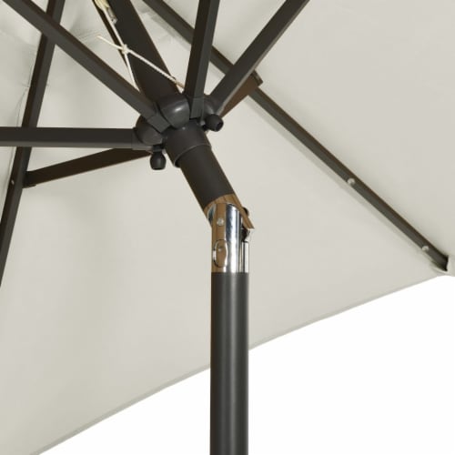 vidaXL Parasol with LED Lights Sand 78.7 x83.1 Aluminum Perspective: right