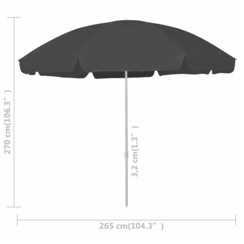 vidaXL Beach Umbrella Anthracite 118.1 Perspective: right