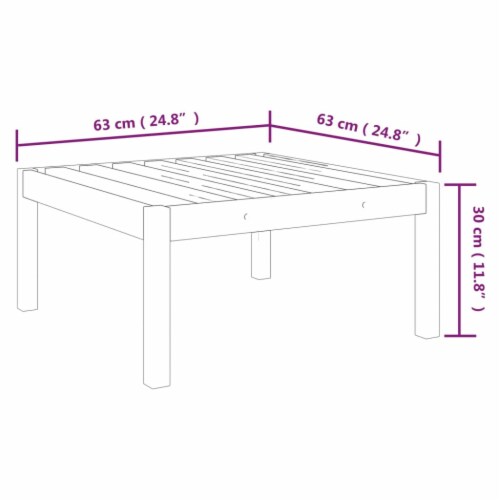 Vidaxl Patio Footstool With Cushion Solid Acacia Wood Perspective: right
