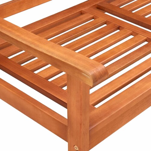 vidaXL 3 Seater Patio Bench with Cushion 59.1 Solid Eucalyptus