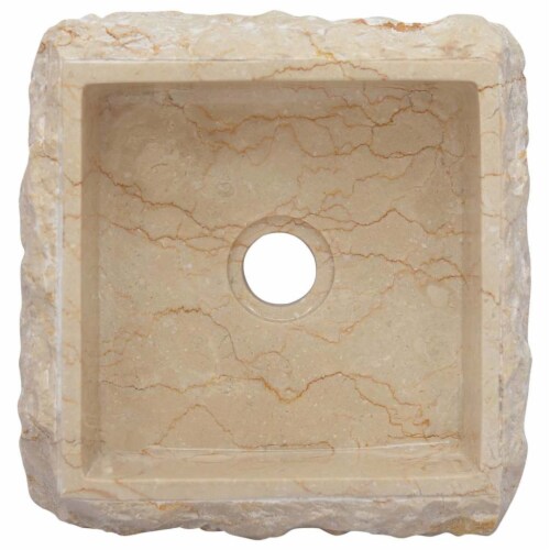 vidaXL Sink Cream 11.8 x11.8 x5.1 Marble Perspective: right