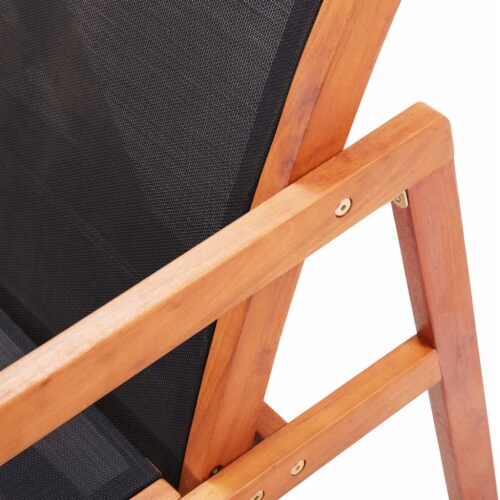 vidaXL Patio Chair with Footrest Solid Eucalyptus Wood and Textilene Perspective: right