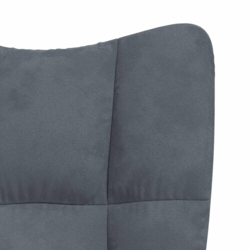 vidaXL Rocking Chair Dark Gray Velvet Perspective: right