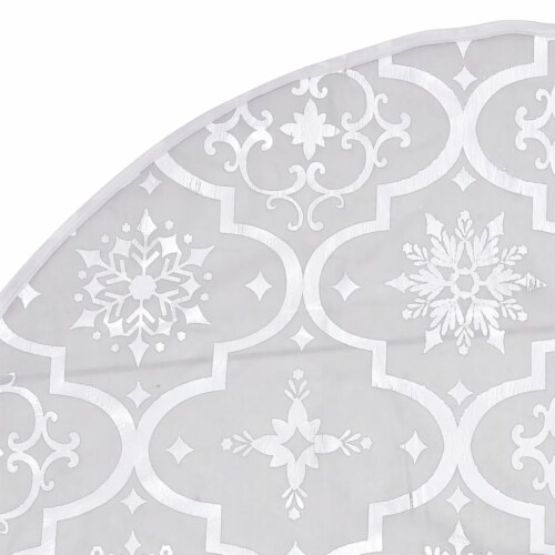 vidaXL Luxury Christmas Tree Skirt with Sock White 3 ft Fabric Perspective: right