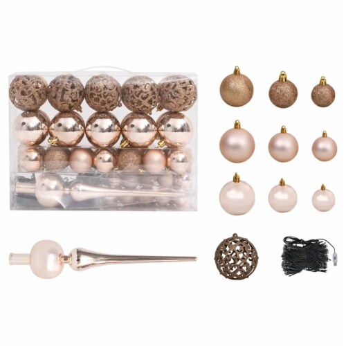 vidaXL Artificial Christmas Tree with LEDs&Ball Set Black 70.9  PVC Perspective: right