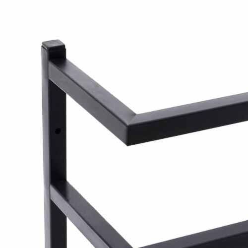 vidaXL Towel Rack Black 9.4 x4.7 x18.9 Steel Perspective: right