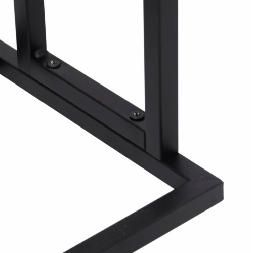 vidaXL Freestanding Towel Rack Black 18.9 x9.4 x30.9 Iron Perspective: right