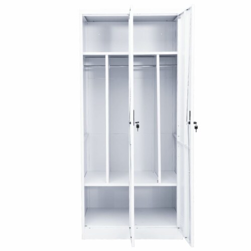 vidaXL Wardrobe White 31.5 x19.7 x70.9 Steel Perspective: right