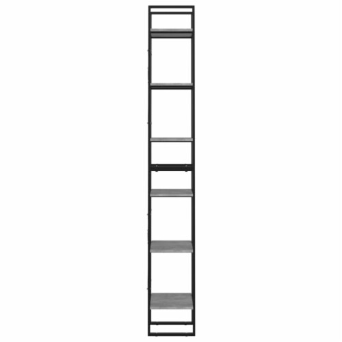 Vidaxl 6-Tier Book Cabinet Concrete Gray 15.7 X11.8 X82.7 Chipboard Perspective: right