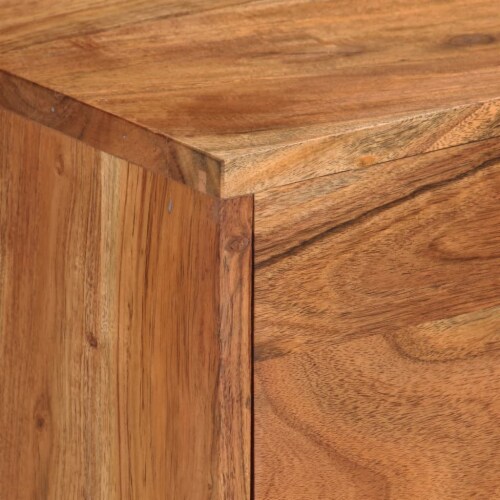 vidaXL TV Stand Honey Brown and Gray 43.3 x11.8 x19.7 Solid Wood Acacia Perspective: right