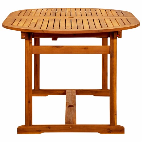 vidaXL Garden Dining Table (63 -94.5 )x39.4 x29.5 Solid Acacia Wood Perspective: right