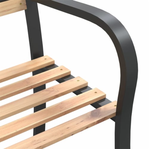 vidaXL Twin Patio Bench 93.7 Chinese Fir Wood Perspective: right