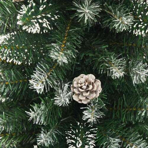 vidaXL Artificial Slim Christmas Tree with Stand 6 ft PVC Perspective: right