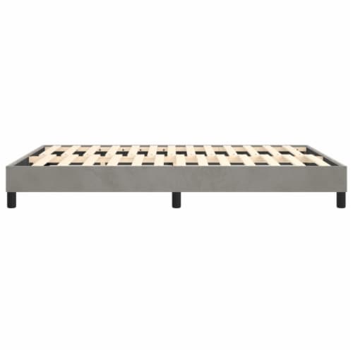 vidaXL Box Spring Bed Frame Light Gray 53.9 x74.8  Full Velvet Perspective: right