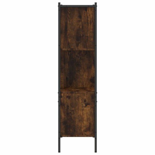 vidaXL Bookcase Smoked Oak 28.3 x11 x42.9 Engineered Wood Perspective: right