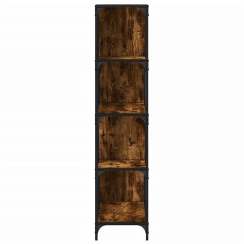vidaXL Bookcase 4-Stair Smoked Oak 54.7 x13.2 x58.7 Engineered Wood Perspective: right