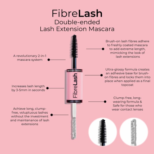 MCoBeauty Double Ended Fibrelash Mascara Clump-Free Long-Wearing Formula - Black Perspective: right
